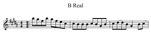 B Real - staff notation