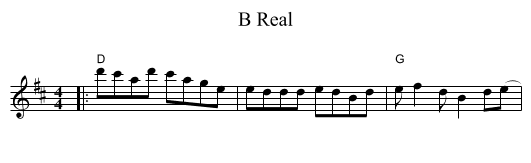 B Real - staff notation