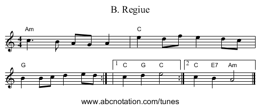 B. Regiue - staff notation