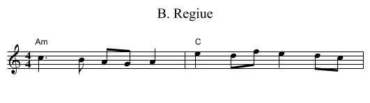 B. Regiue - staff notation