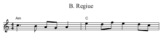 B. Regiue - staff notation