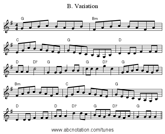 B. Variation - staff notation