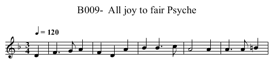 B009-  All joy to fair Psyche - staff notation