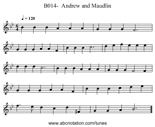B014-  Andrew and Maudlin - staff notation