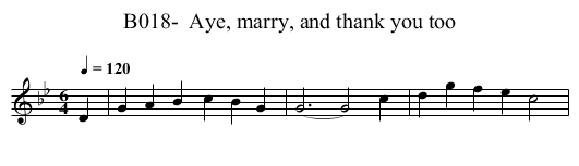 B018-  Aye, marry, and thank you too - staff notation