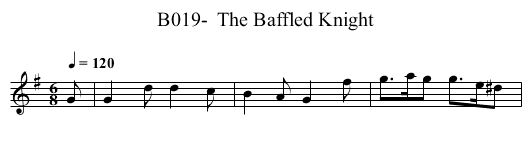 B019-  The Baffled Knight - staff notation