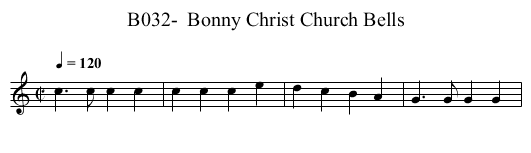 B032-  Bonny Christ Church Bells - staff notation