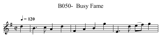 B050-  Busy Fame - staff notation