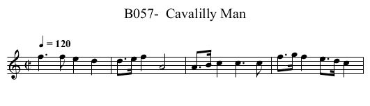 B057-  Cavalilly Man - staff notation