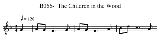 B066-  The Children in the Wood - staff notation