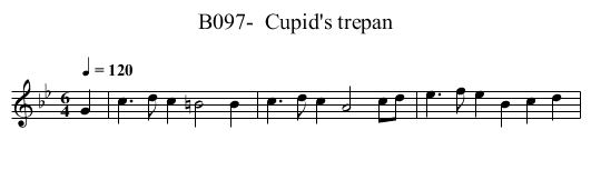 B097-  Cupid's trepan - staff notation