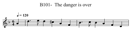 B101-  The danger is over - staff notation