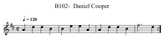 B102-  Daniel Cooper - staff notation