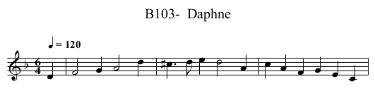 B103-  Daphne - staff notation