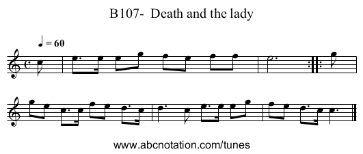 B107-  Death and the lady - staff notation