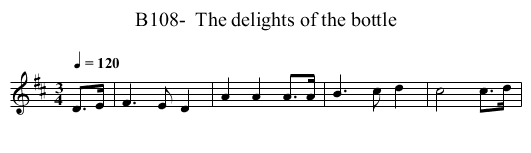 B108-  The delights of the bottle - staff notation