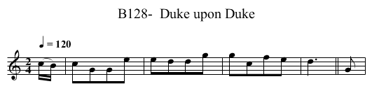 B128-  Duke upon Duke - staff notation