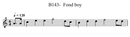 B143-  Fond boy - staff notation