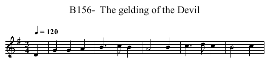 B156-  The gelding of the Devil - staff notation