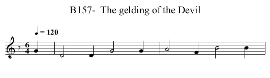 B157-  The gelding of the Devil - staff notation