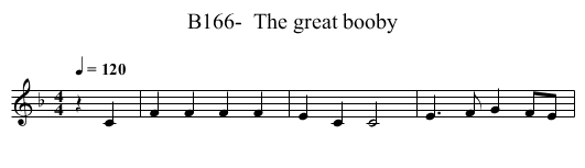 B166-  The great booby - staff notation