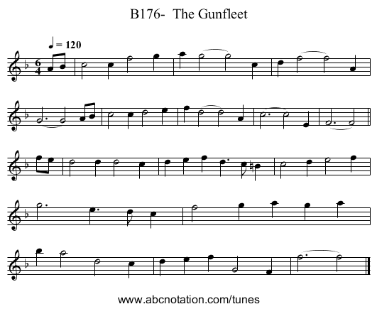 B176-  The Gunfleet - staff notation