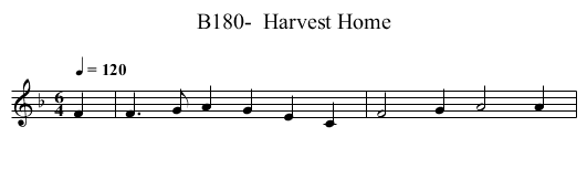 B180-  Harvest Home - staff notation