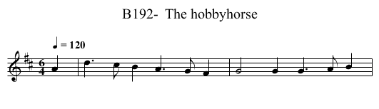 B192-  The hobbyhorse - staff notation