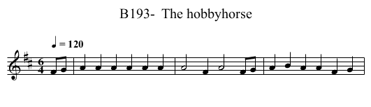 B193-  The hobbyhorse - staff notation