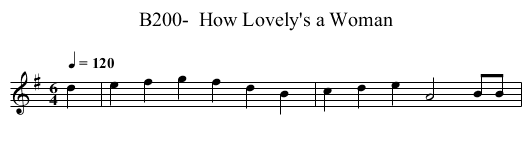 B200-  How Lovely's a Woman - staff notation