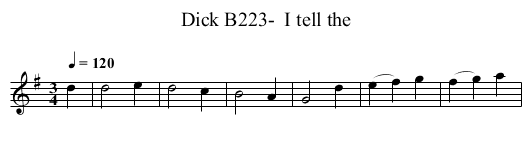 B223-  I tell the, Dick - staff notation