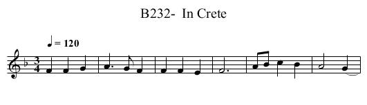 B232-  In Crete - staff notation