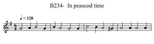 B234-  In peascod time - staff notation