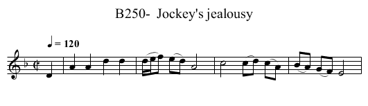 B250-  Jockey's jealousy - staff notation