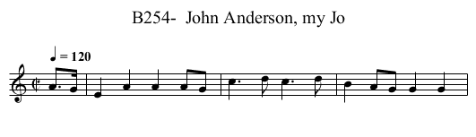 B254-  John Anderson, my Jo - staff notation