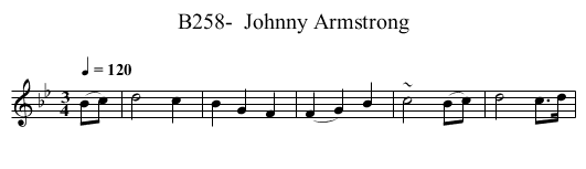 B258-  Johnny Armstrong - staff notation