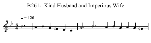 B261-  Kind Husband and Imperious Wife - staff notation