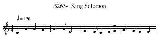 B263-  King Solomon - staff notation