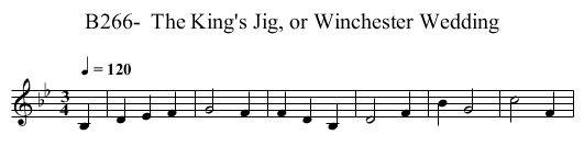 B266-  The King's Jig, or Winchester Wedding - staff notation