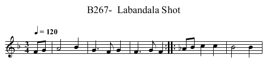 B267-  Labandala Shot - staff notation