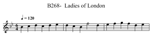 B268-  Ladies of London - staff notation