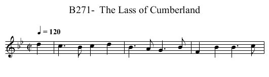 B271-  The Lass of Cumberland - staff notation