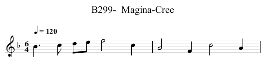 B299-  Magina-Cree - staff notation