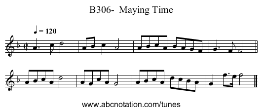 B306- Maying Time - staff notation