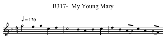B317-  My Young Mary - staff notation