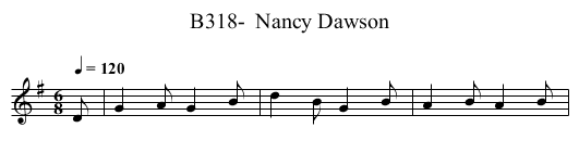 B318-  Nancy Dawson - staff notation