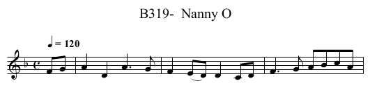 B319-  Nanny O - staff notation