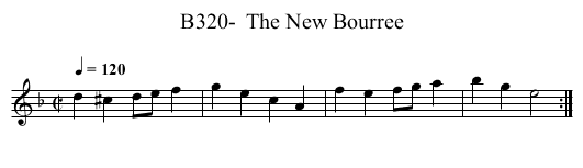 B320-  The New Bourree - staff notation
