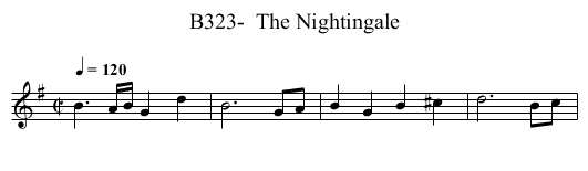 B323-  The Nightingale - staff notation