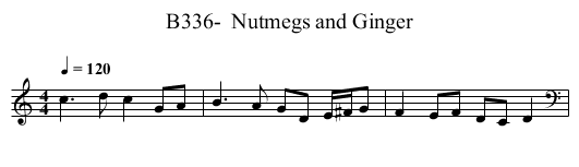 B336-  Nutmegs and Ginger - staff notation